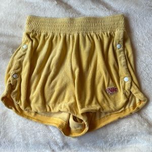 Nike Retro Yellow Terry Cloth Tearaway Shorts Women’s size medium